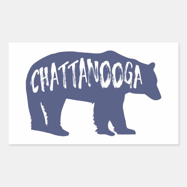 Sticker Rectangulaire Ours du Tennessee Chattanooga (Devant)