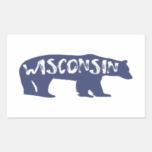 Sticker Rectangulaire Ours du Wisconsin