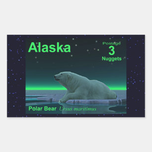 Sticker Rectangulaire Ours polaire à bord de glace
