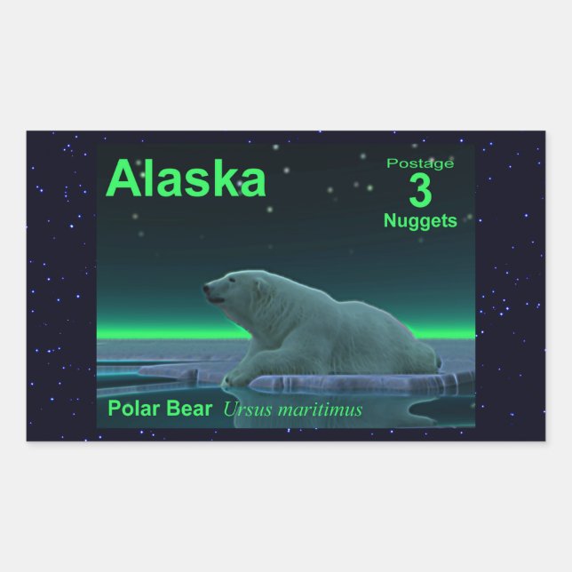 Sticker Rectangulaire Ours polaire à bord de glace (Devant)