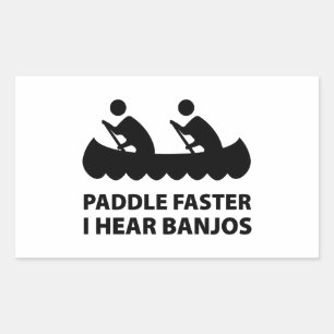 Sticker Rectangulaire Paddle plus vite j'entends Banjos