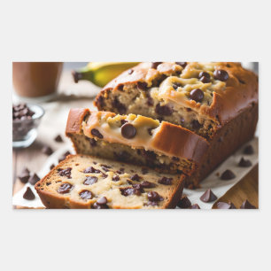 Sticker Rectangulaire Pain de banane à chips de chocolat