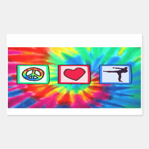 Sticker Rectangulaire Paix, Amour, Arts Martiaux