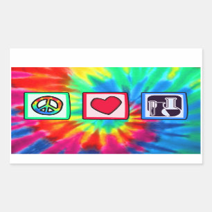 Sticker Rectangulaire Paix, amour, chimie
