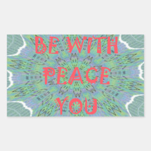 Sticker Rectangulaire Paix, Amour et Afrique Imprimer : Paix Soyez avec 
