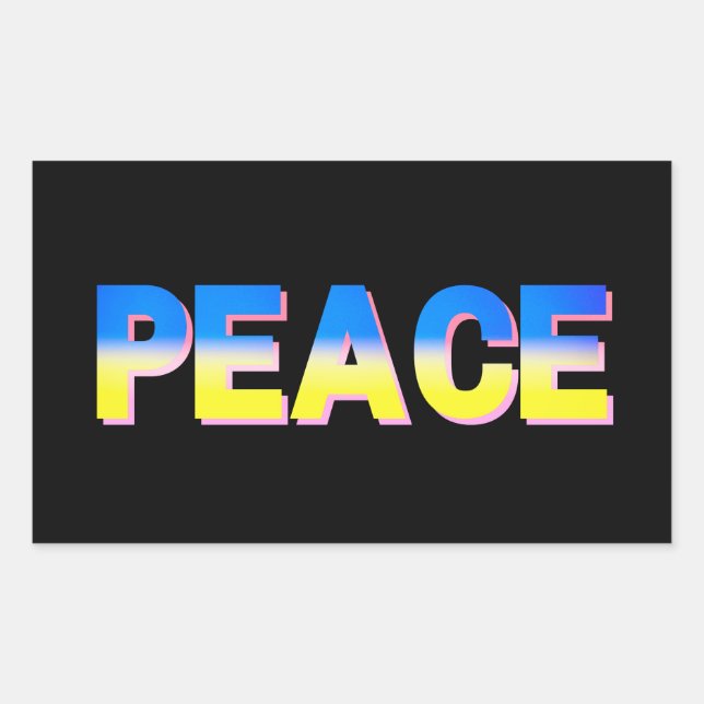 Sticker Rectangulaire PAIX pour l'Ukraine Anti-guerre ukrainienne Pas de (Devant)