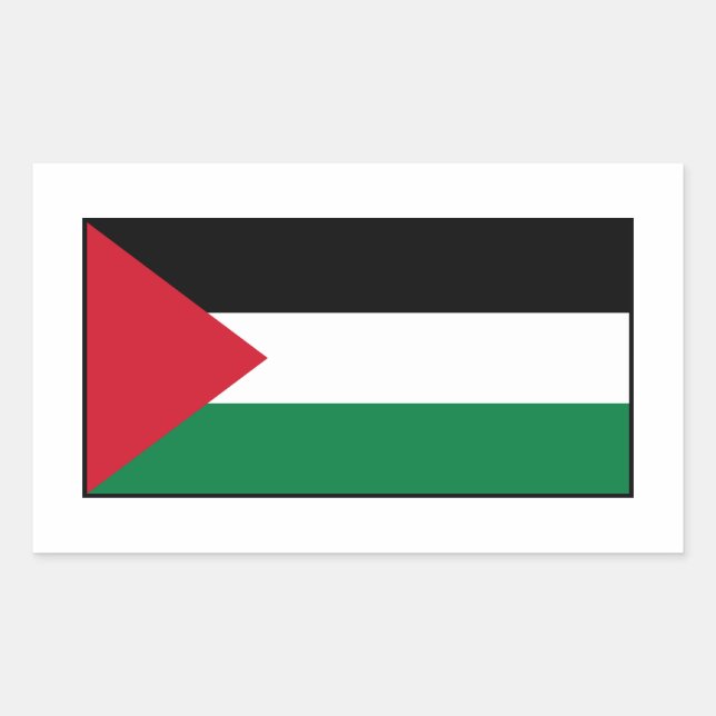 Sticker Rectangulaire Palestine - Drapeau palestinien (Devant)