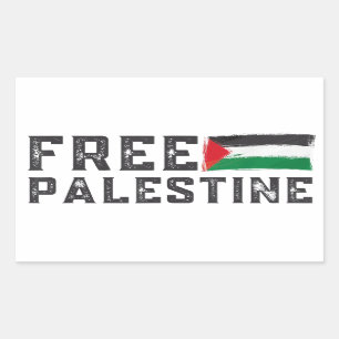 STICKER RECTANGULAIRE PALESTINE LIBRE, PALESTINE GAZA LIBRE