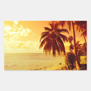 Sticker Rectangulaire Palmiers tropicaux à l'autocollant rectangle couch