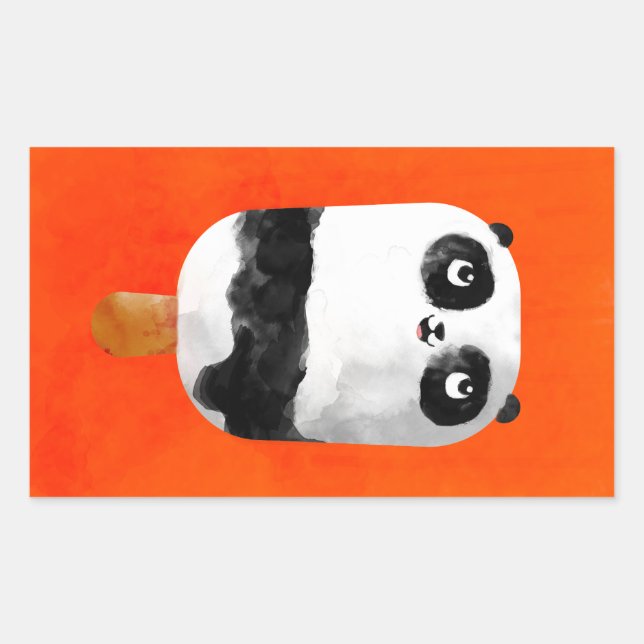 Sticker Rectangulaire Panda Popsicle Glace Cream (Devant)