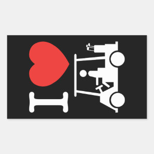Sticker Rectangulaire Panier de golf I Heart (Love)