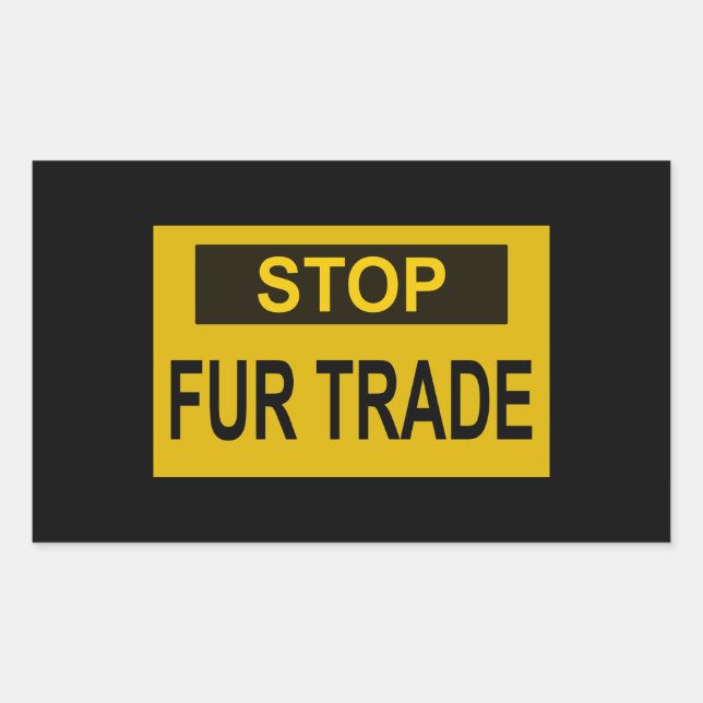 Sticker Rectangulaire Panneau commercial Stop Fur jaune (Devant)