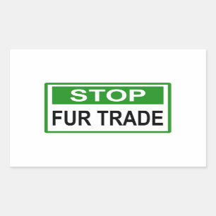 Sticker Rectangulaire Panneau commercial Stop Fur vert