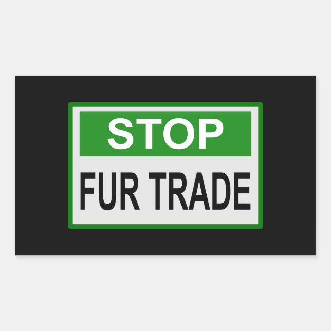 Sticker Rectangulaire Panneau commercial Stop Fur vert (Devant)