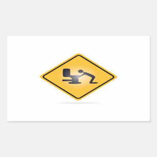 Sticker Rectangulaire Panneau d'avertissement de la gueule jaune autocol