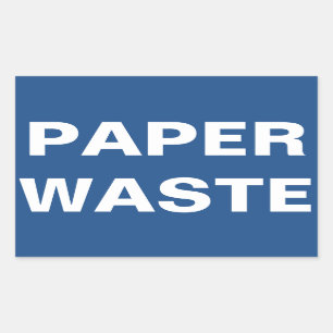 Sticker Rectangulaire Panneau de déchets de papier