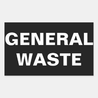 Sticker Rectangulaire Panneau de déchets généraux