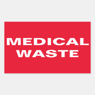 Sticker Rectangulaire Panneau de déchets médicaux