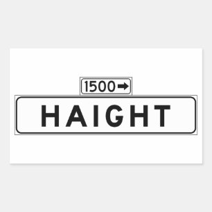 Sticker Rectangulaire Panneau de la rue Haight, San Francisco