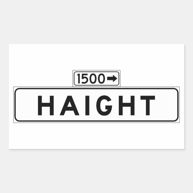 Sticker Rectangulaire Panneau de la rue Haight, San Francisco (Devant)