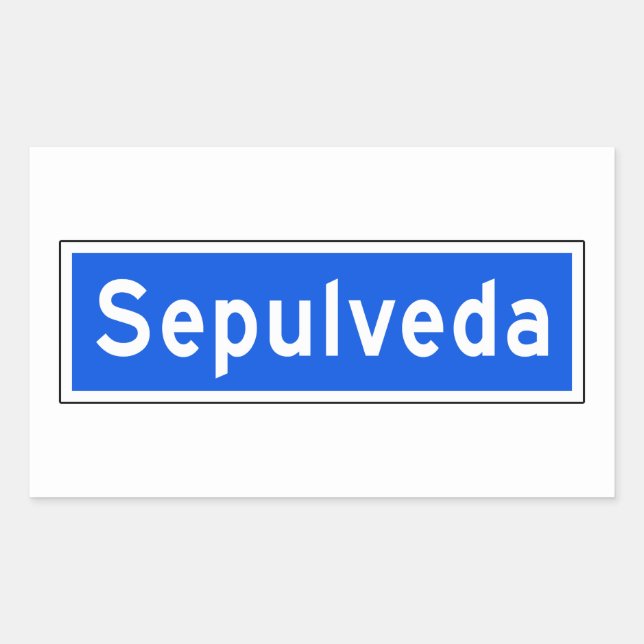 Sticker Rectangulaire Panneau de rue Sepulveda Boulevard, Los Angeles (Devant)