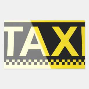 Sticker Rectangulaire Panneau de taxi