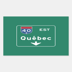 Sticker Rectangulaire Panneau routier du Québec, Canada