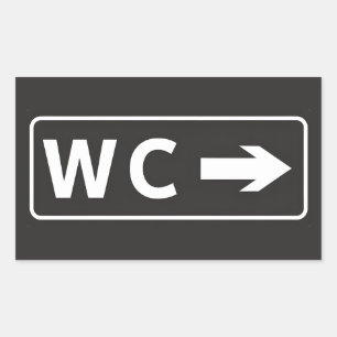 Sticker Rectangulaire Panneau toilette WC