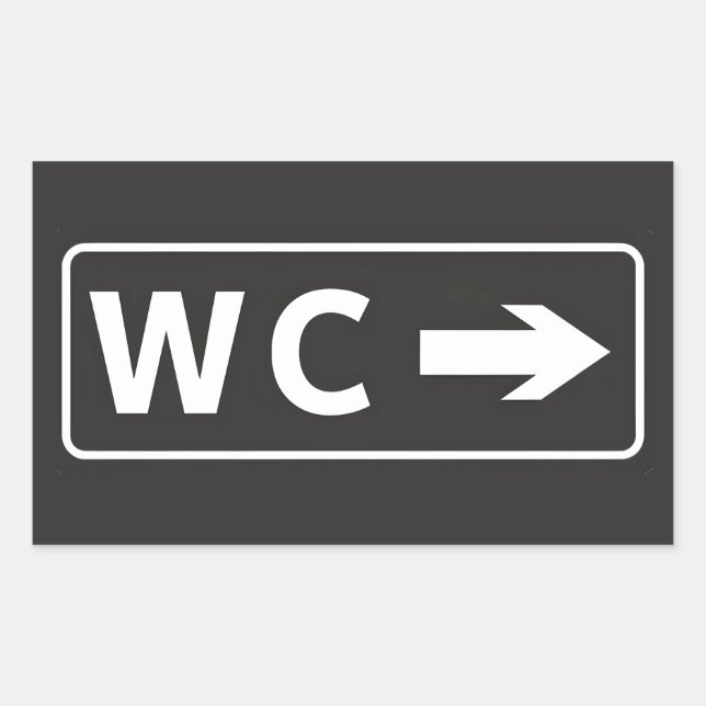Sticker Rectangulaire Panneau toilette WC (Devant)
