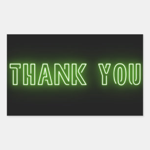Sticker Rectangulaire Panneau vert Neon Mint Merci tendance