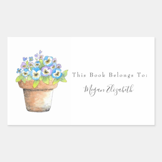 Sticker Rectangulaire Panneaux aquarelle pointillés (Devant)