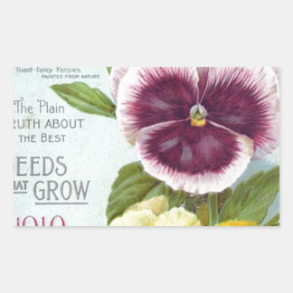Sticker Rectangulaire Pansies vintages