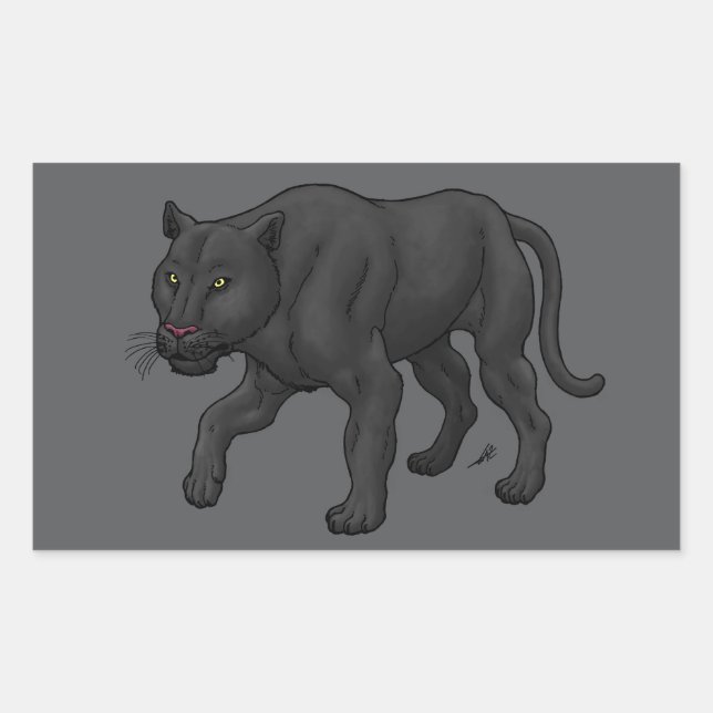 Sticker Rectangulaire Panthère noire (Devant)