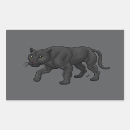 Sticker Rectangulaire Panthère noire