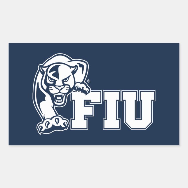 Sticker Rectangulaire Panthers de la FIU - Logo blanc (Devant)