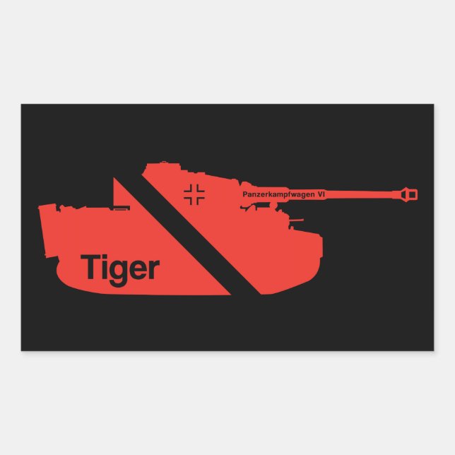 Sticker Rectangulaire Panzerkampfwagen minimal VI, rouge - noir (Devant)