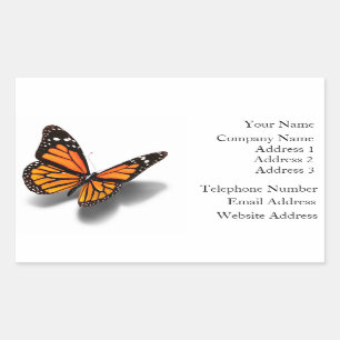 Sticker Rectangulaire Papillon d'autocollants de carte de visite