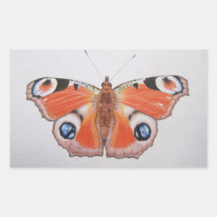 Sticker Rectangulaire Papillon Peacock 2012
