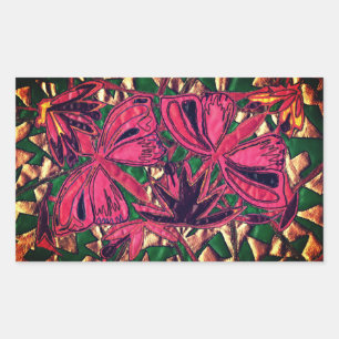 Sticker Rectangulaire Papillons
