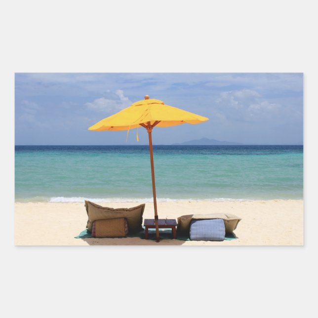 Sticker Rectangulaire Parapluie jaune (Devant)
