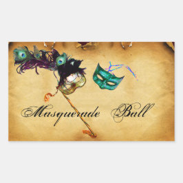 STICKER RECTANGULAIRE PARC MARDI GRAS MASQUERADE
