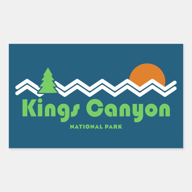 Sticker Rectangulaire Parc national de Kings Canyon Rétro (Devant)