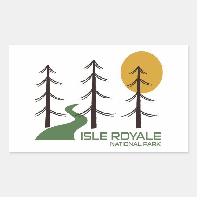 Sticker Rectangulaire Parc national de l'Isle Royale (Devant)