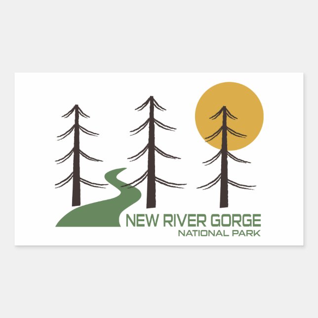Sticker Rectangulaire Parc national de New River Gorge (Devant)
