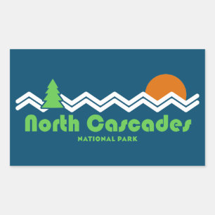Sticker Rectangulaire Parc national de North Cascades Rétro