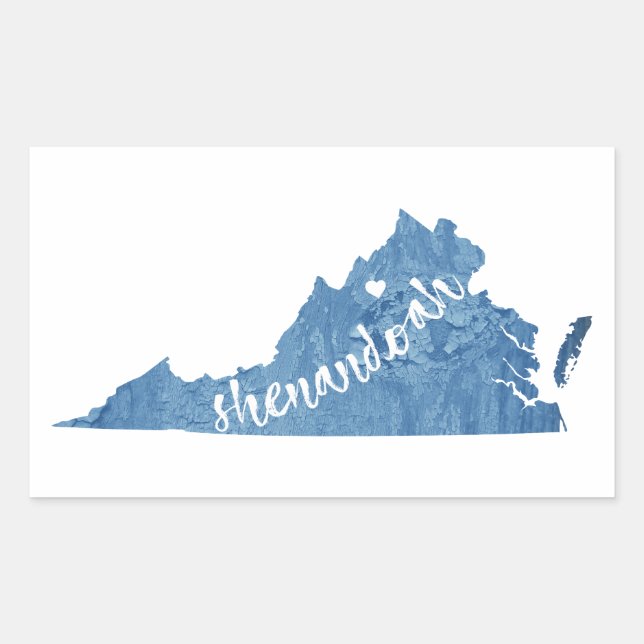Sticker Rectangulaire Parc national de Shenandoah Virginia Wood Grain (Devant)