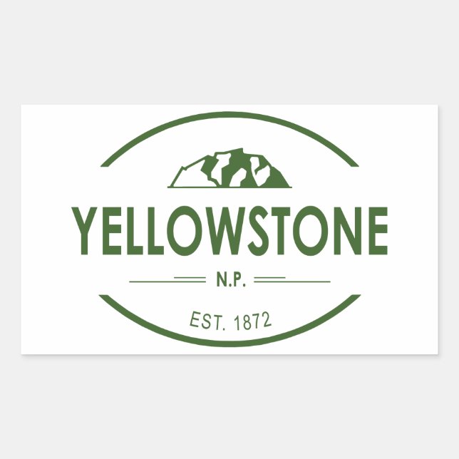 Sticker Rectangulaire Parc national de Yellowstone (Devant)