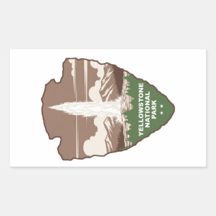 Sticker Rectangulaire Parc national de Yellowstone Old Faithful Arrowhea