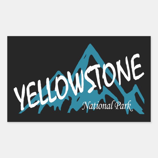 Sticker Rectangulaire Parc national de Yellowstone Wyoming Montana (Devant)