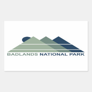 Sticker Rectangulaire Parc national des Badlands Mountain Sun